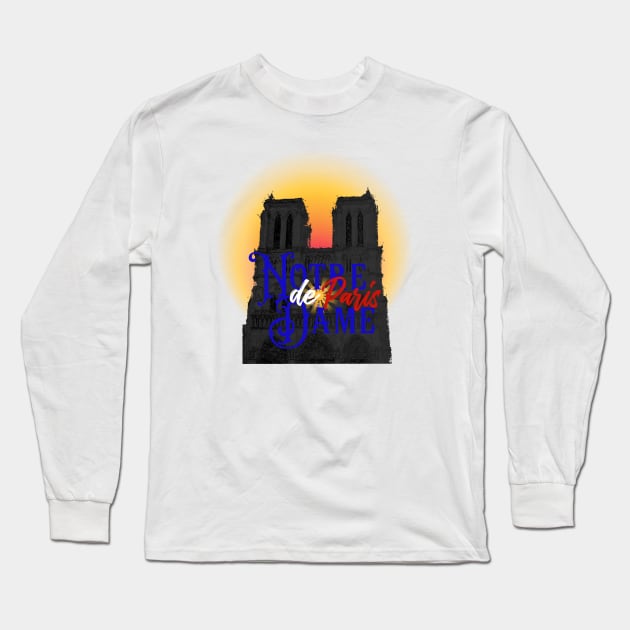 Notre Dame de Paris France Long Sleeve T-Shirt by PincGeneral